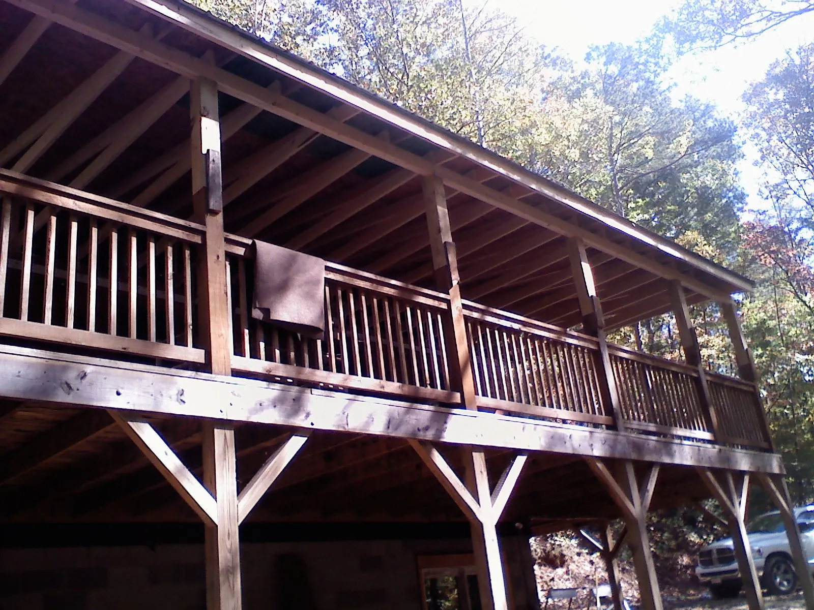 Timber framing under a new elevated porch and deck — Roof Leak Repair in Tarentum by Roofing Brothers